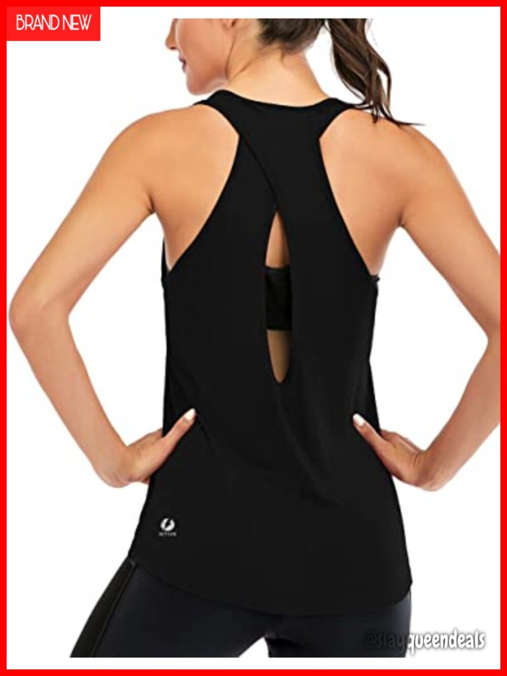 Womens Backless Cross Back Racerback Workout Tank Top